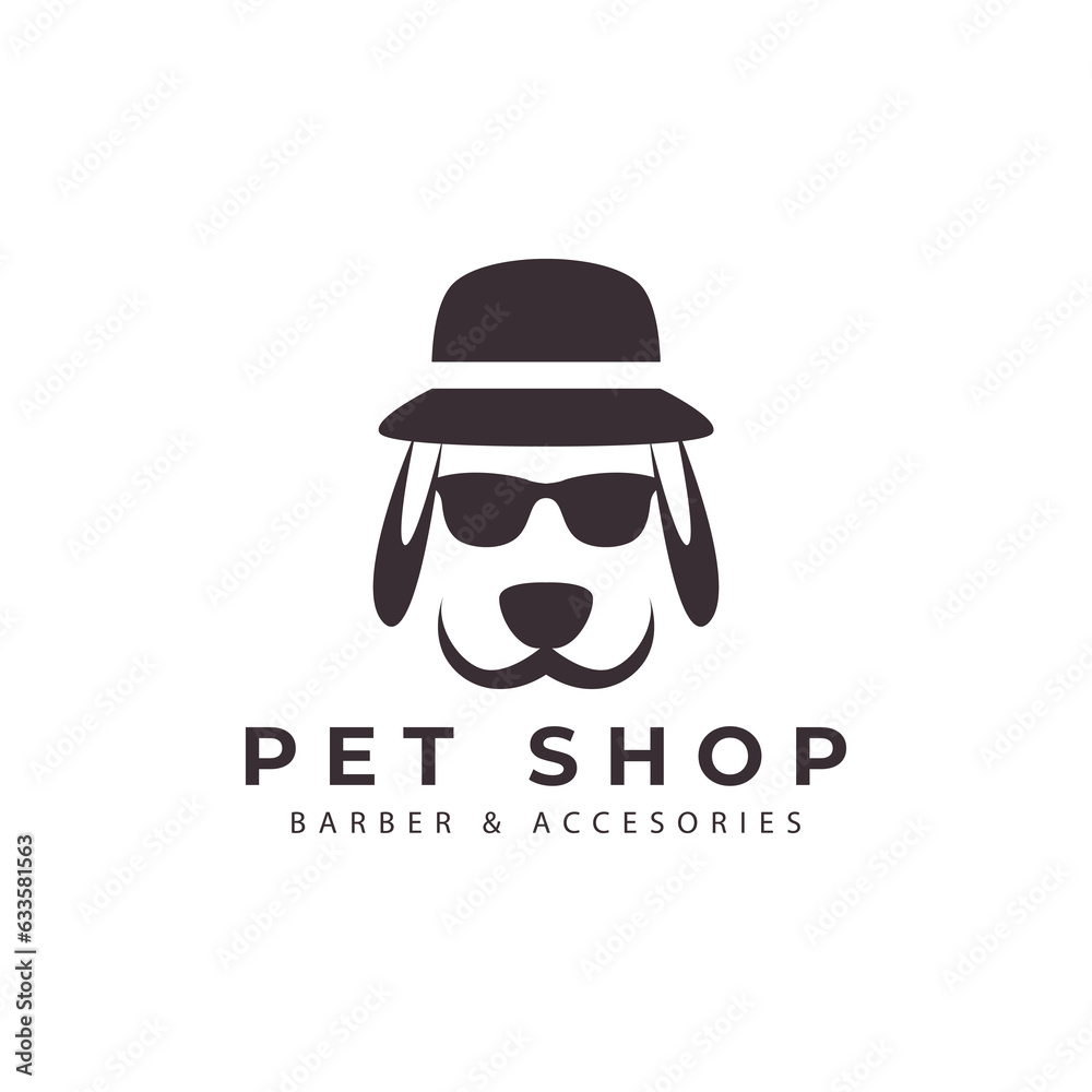 pet shop logo cool dog cartoon vector icon symbol illustration design pet shop logo cool dog cartoon vector icon symbol illustration design