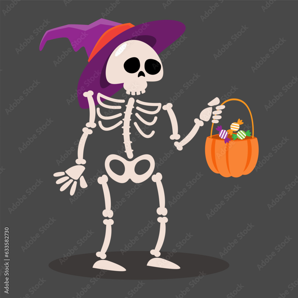 Skeletal ghost . Halloween cartoon characters . Vector . Skeletal ghost . Halloween cartoon characters . Vector .