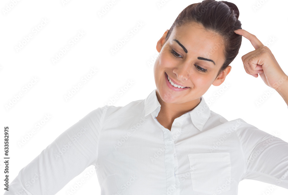 Digital png photo of happy caucasian businesswoman on transparent background Digital png photo of happy caucasian businesswoman on transparent background