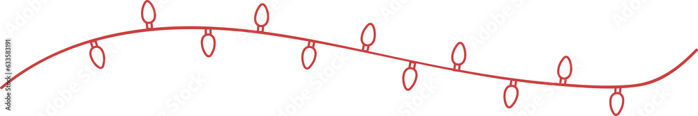 Digital png illustration of red decoration lights on transparent background