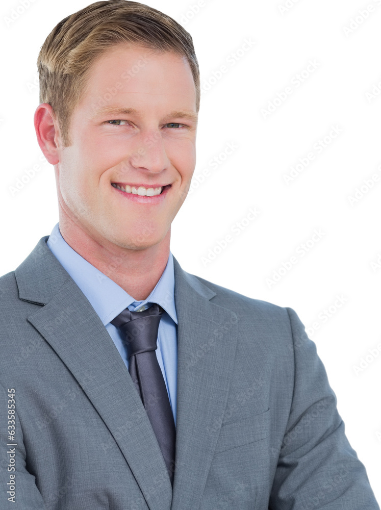 Digital png photo of happy caucasian businessman on transparent background Digital png photo of happy caucasian businessman on transparent background
