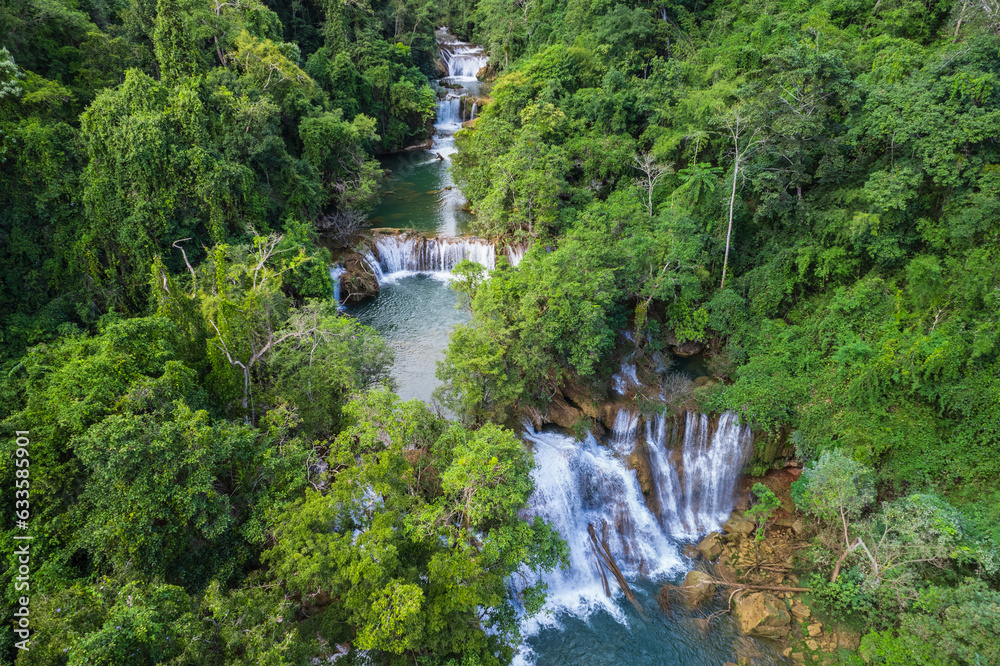 Beautiful waterfall in middle of the rainforest at Tak province, Thailand. Beautiful waterfall in middle of the rainforest at Tak province, Thailand.