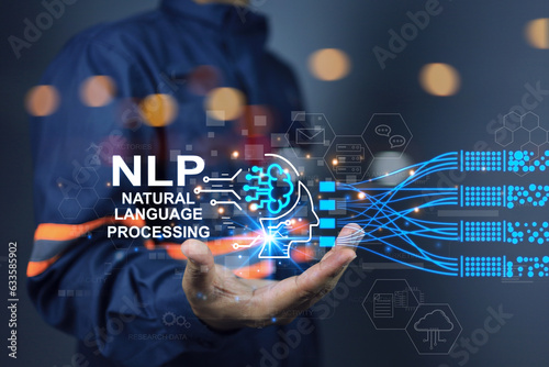 AI controlled design engineers are using NLP or natural language processing to communicate with robot computer programs or data to deploy code before use in industrial applications. photo