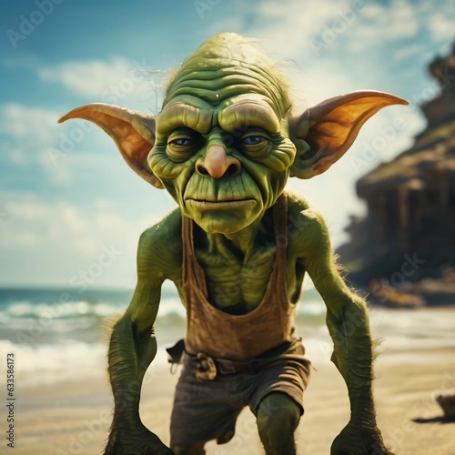 Obraz na płótnie goblin on the beach