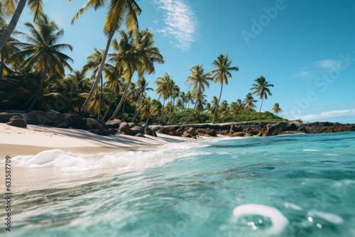 Pristine Tropical Beach With Turquoise Water, Generative AI
