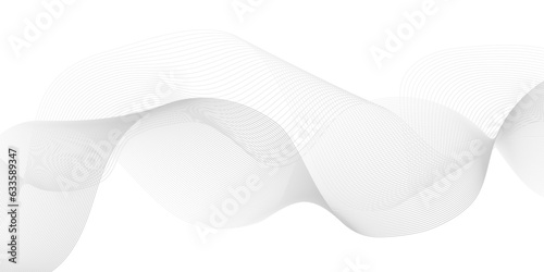 Abstract white blend wave lines and technology background. Modern white flowing wave lines and glowing moving lines. Futuristic technology and sound wave lines background. 