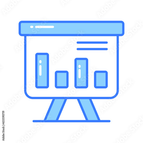 An icon of business graphical presentation, vector of statistical presentation