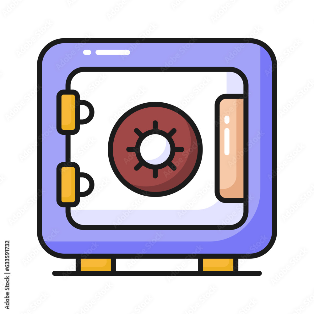 Bank vault for money saving, an icon of bank locker in editable style, premium vector