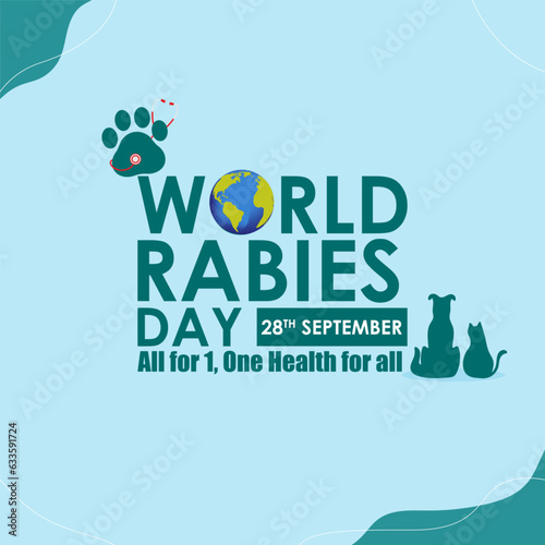 Vector illustration of World Rabies Day banner
