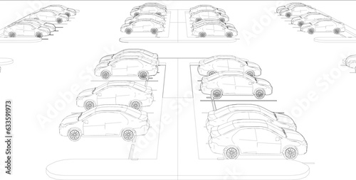 3D illustration of solar carport