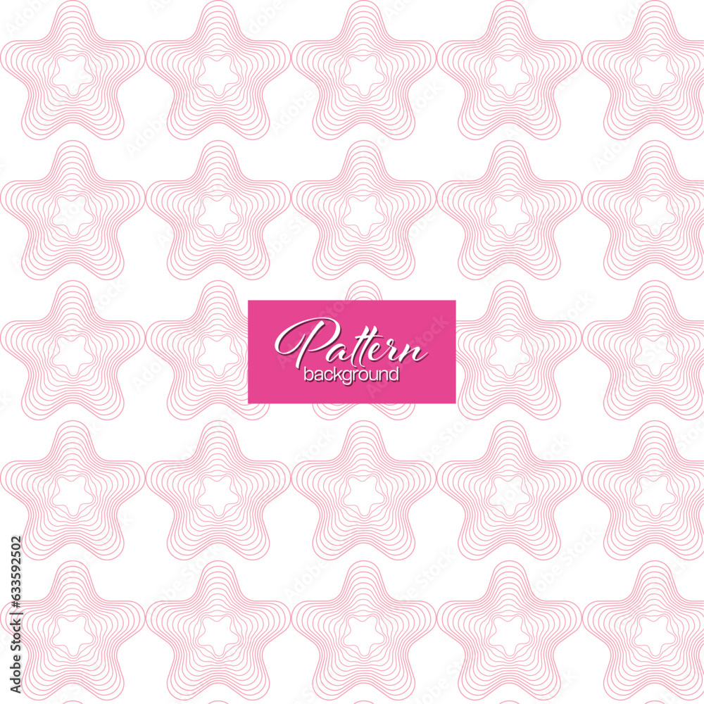 Pink seamless pattern asterisks linear. Vector background