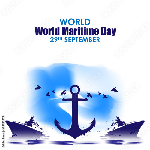 Vector illustration of World Maritime Day banner