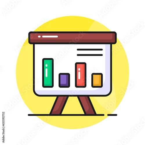 An icon of business graphical presentation, vector of statistical presentation