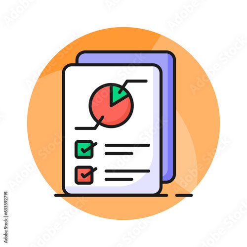 Check this carefully crafted icon of business report, analytical report vector