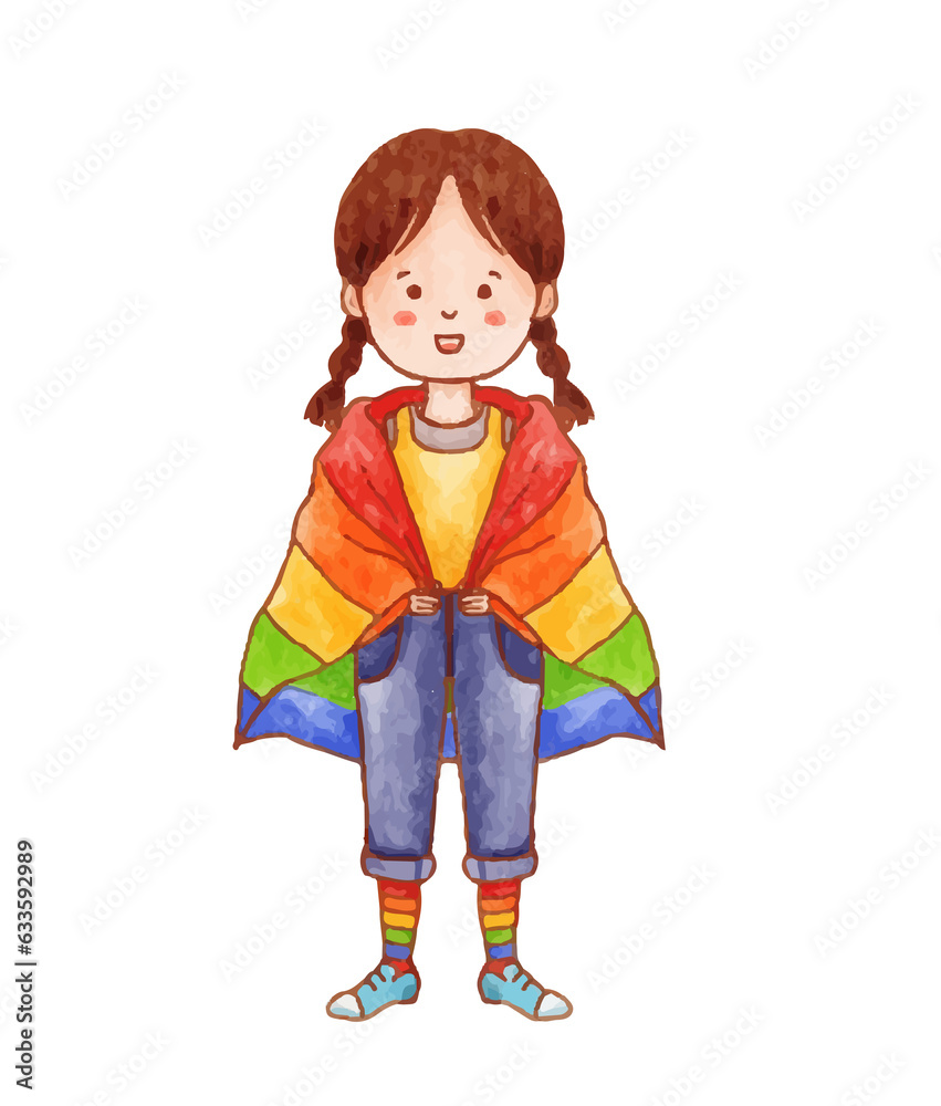 LGBT people character watercolor illustration LGBT people character watercolor illustration