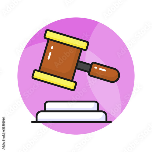 An icon of auction law in modern design style, ready to use vector