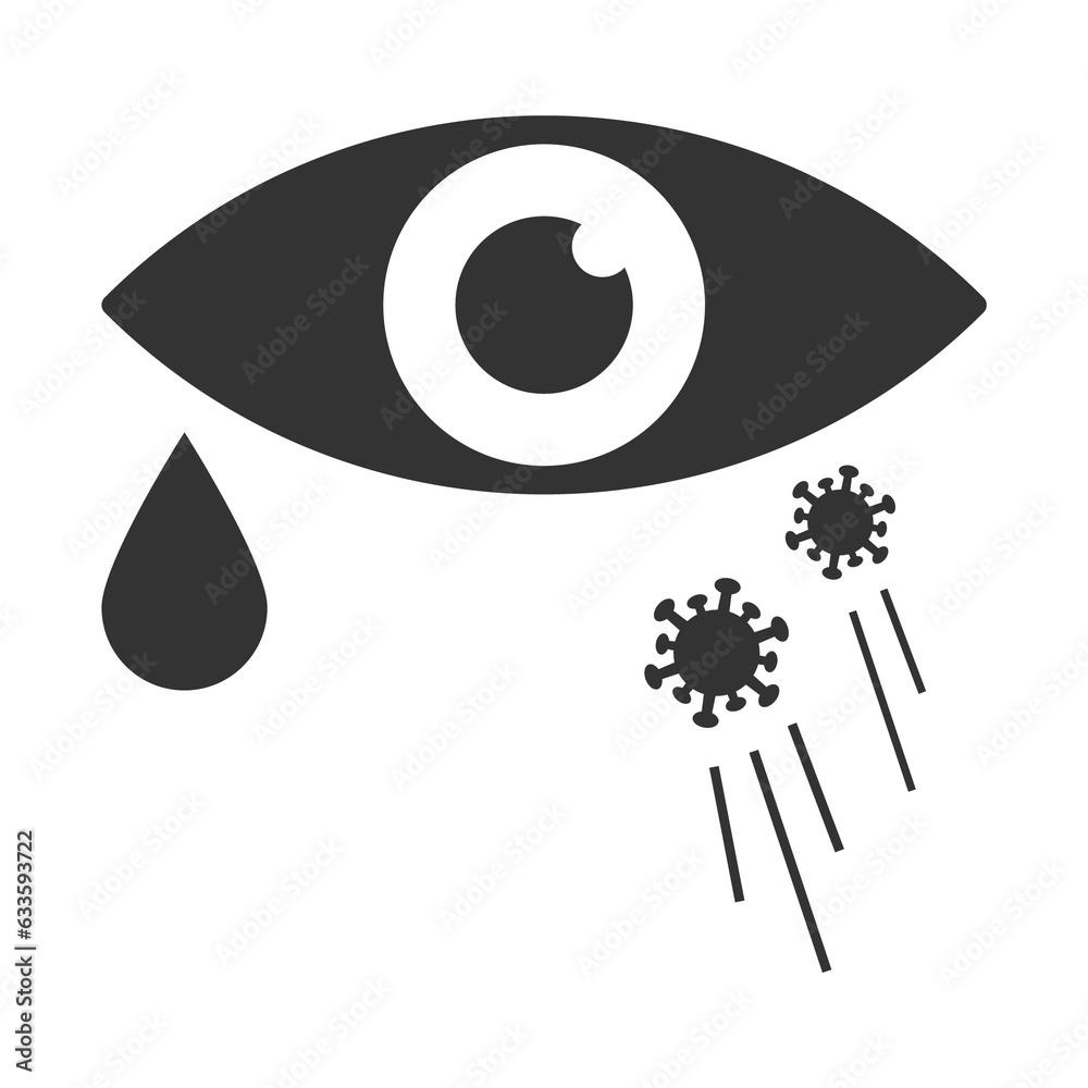 Vector illustration of eye viruses icon in dark color and transparent background(PNG). - obrazy, fototapety, plakaty 