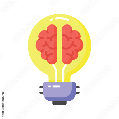 Brain inside lightbulb showing innovative thinking modern concept vector
