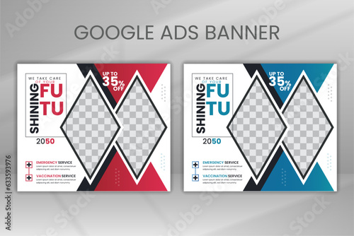 Gradient  Color Hospital  Services Ads Template Design