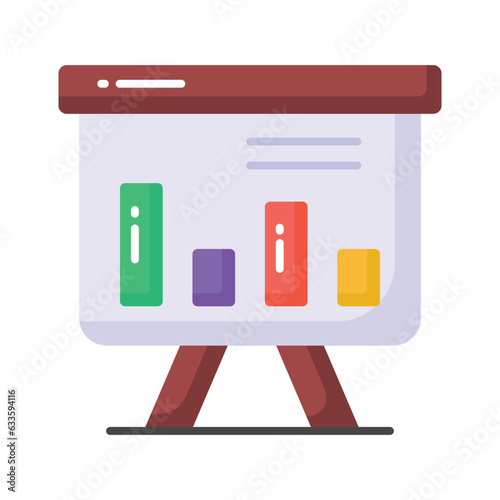 An icon of business graphical presentation, vector of statistical presentation