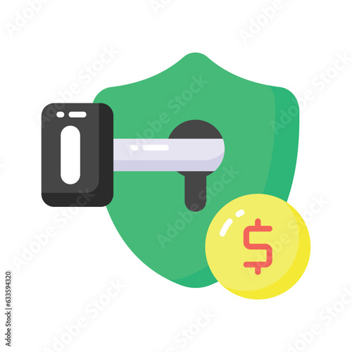 Get this visually appealing vector of financial security, ready to use icon of secure investment