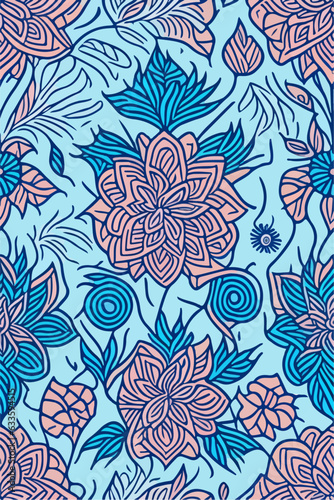 Ornate Floral Reverie, Seamless Victorian Pattern