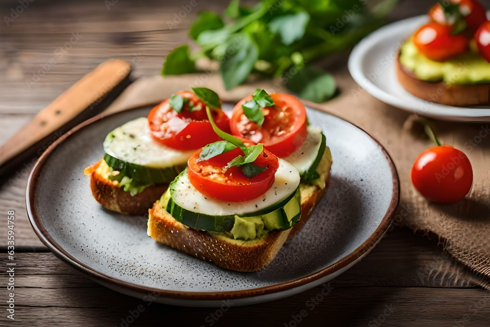 bruschetta with tomato and mozzarella