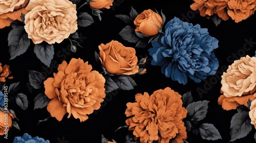Wallpaper Mural A design generated floral background wallpaper pattern. (Generative AI) Torontodigital.ca