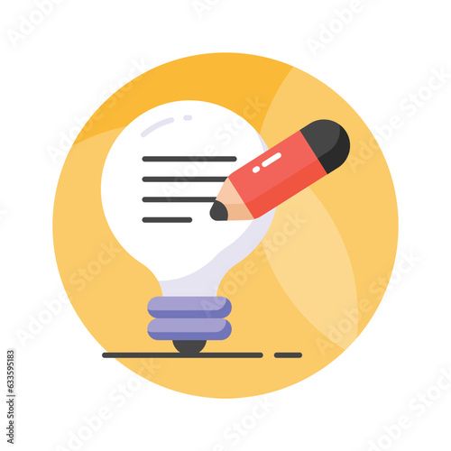 Download this premium vector of creative writing, creative idea icon