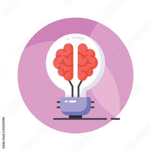 Brain inside lightbulb showing innovative thinking modern concept vector