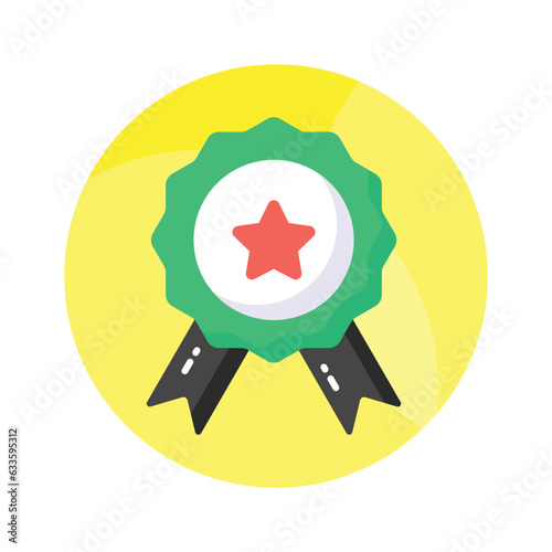 Flat vector of star badge, modern icon of quality badge in editable style