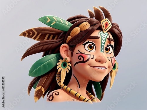 Amazonian indigenous warrior wholesome Cute Yang