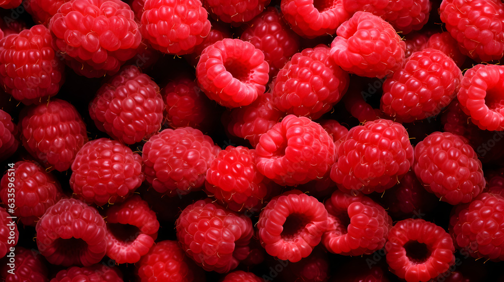 Fresh red raspberry fruits background Fresh red raspberry fruits background