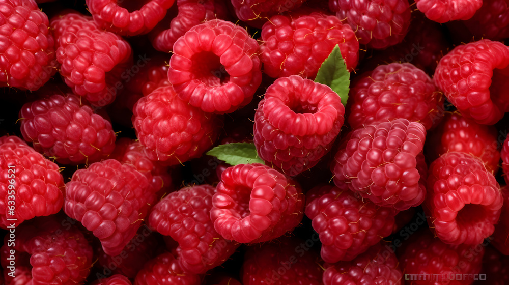 Fresh red raspberry fruits background Fresh red raspberry fruits background