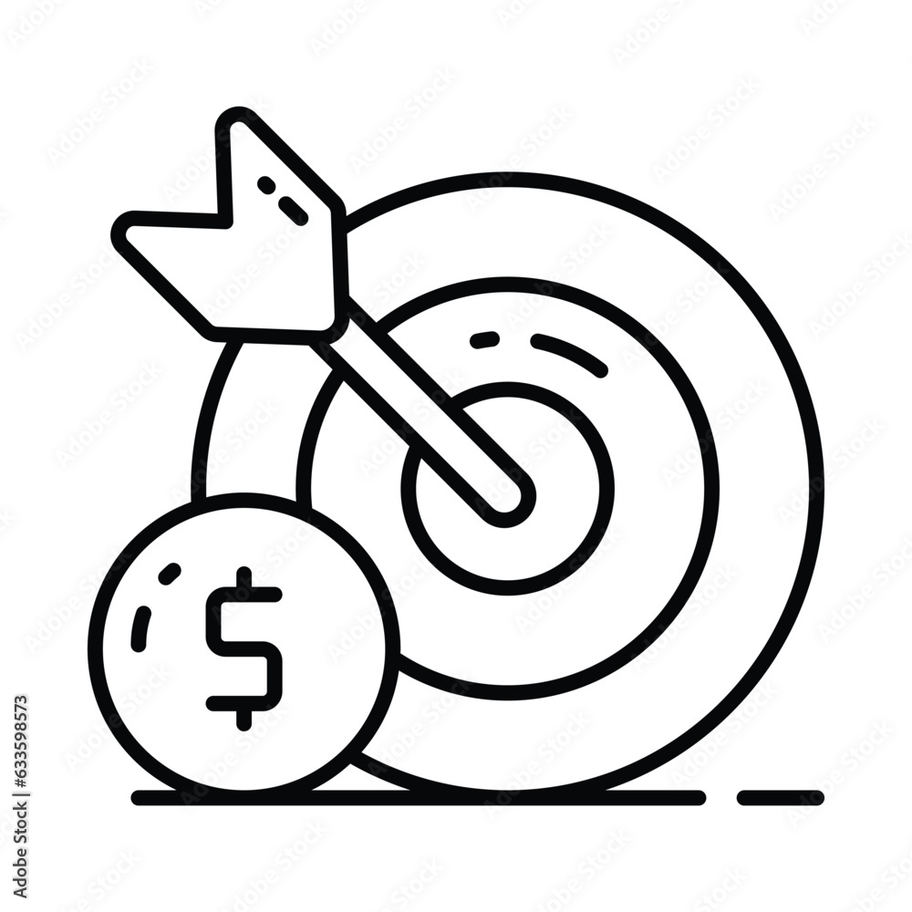 Grab this carefully crafted vector of business target in trendy style, financial focus icon design Grab this carefully crafted vector of business target in trendy style, financial focus icon design