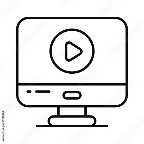 Video media player vector design, video marketing icon for premium use