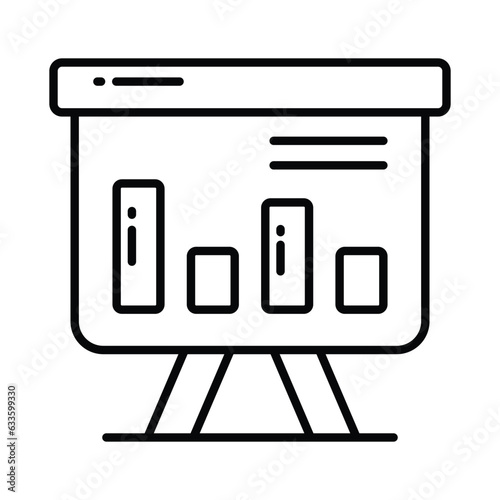 An icon of business graphical presentation, vector of statistical presentation