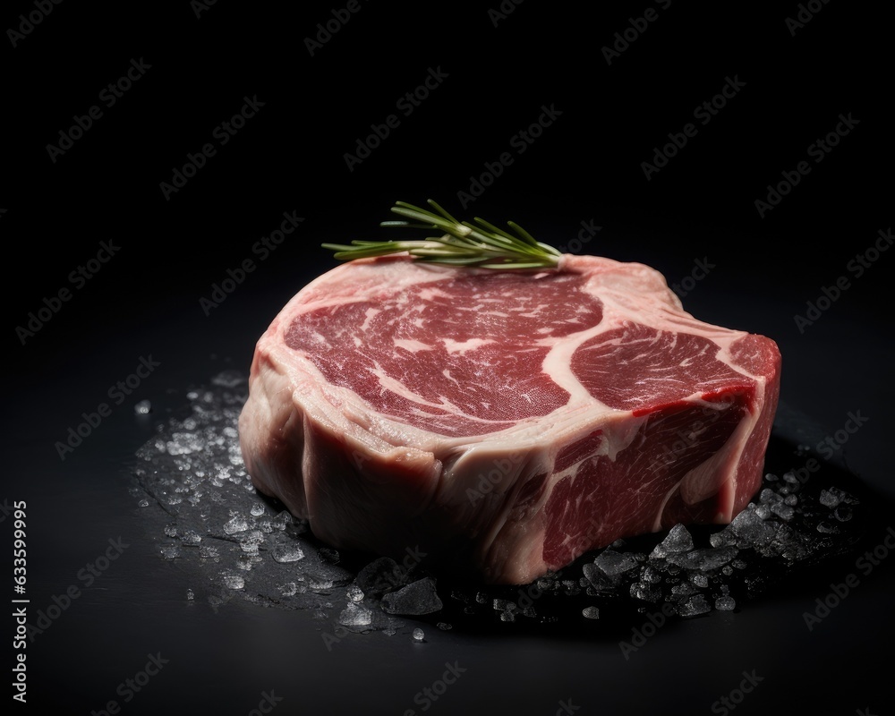 A succulent and delectable beef rib eye steak. (Generative AI)