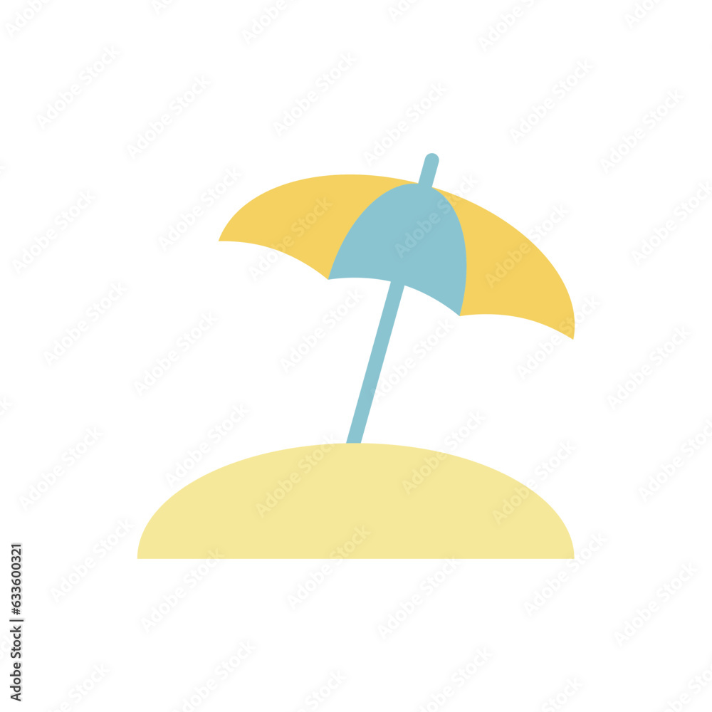 Umbrella Summer Icon Vector Logo Design