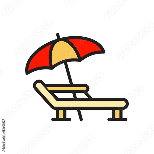 Umbrella Summer Icon Vector Logo Design