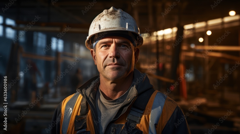 construction worker on the construction site Works with concrete and wood. construction worker on the construction site Works with concrete and wood.