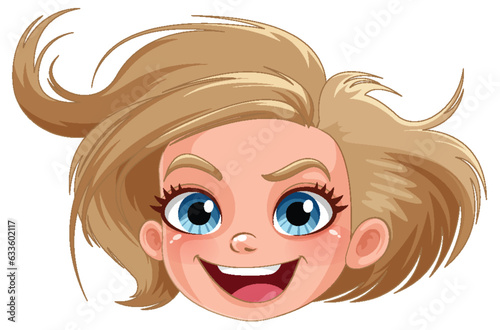 Smiley girl cartoon face