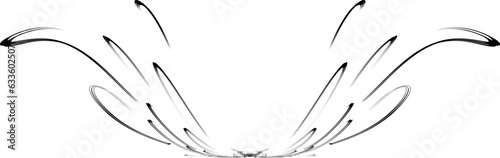 Cup-shaped frame of the thinnest drop-shaped contours. Vector. photo