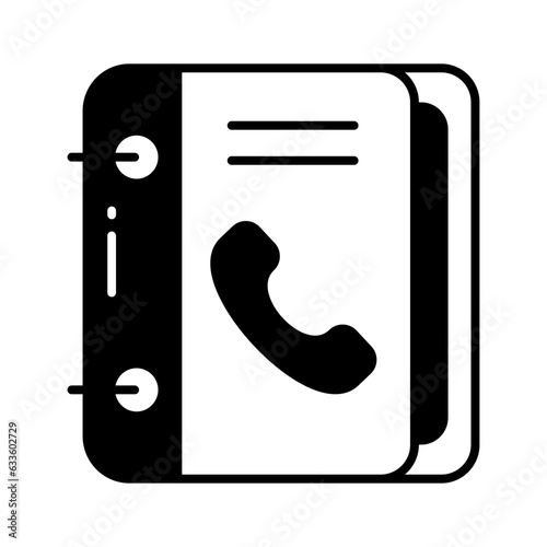 Phone book, contact book icon in trendy style, address book vector