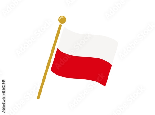 ポーランドの国旗アイコン ベクターイラスト
