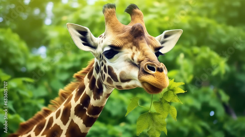 A Giraffe Is Eating Leaves Plane, Background, Illustrations, HD © ACE STEEL D