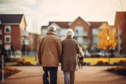 Elderly Couple Taking a Walk Outside During Autumn AI Generated © Cavan