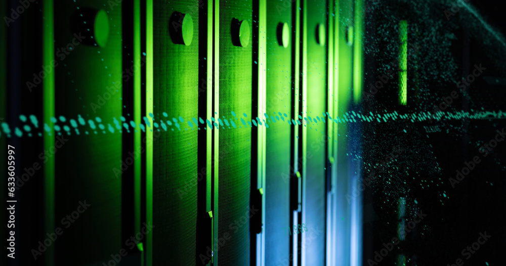 Fototapeta premium Image of data processing against computer server room