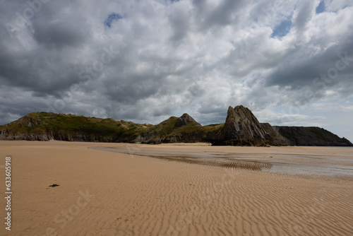 Three Cliffs Bay.The famous coastline on the Gower Peninsula