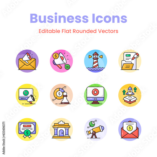 Well designed business and management icons set, premium vector design